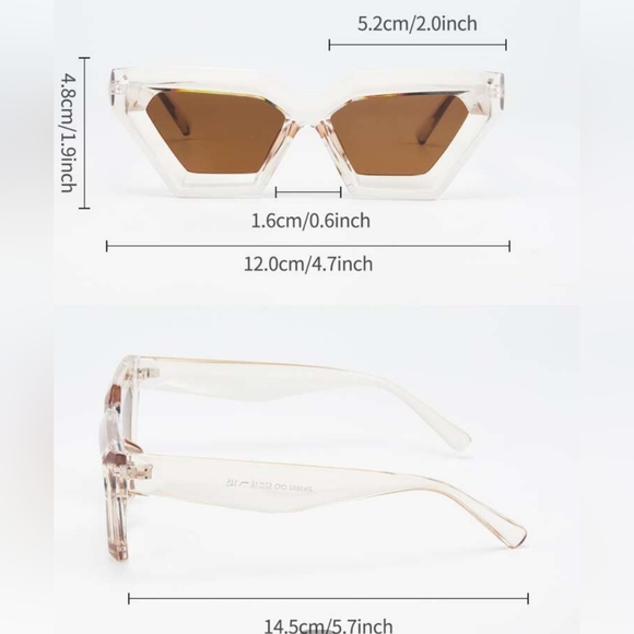 Champagne Cat Eye Sunglasses - Picture 3 of 3